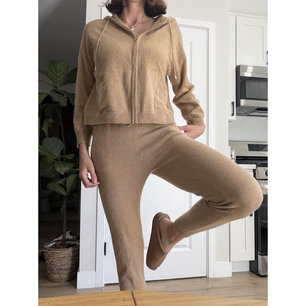 M&S Autograph S/M  Pure Cashmere Set Zipped Hoodie Cardigan & Trousers Joggers